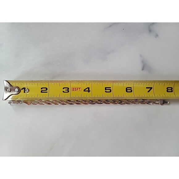 Mexican 925 Sterling Silver Braided Chain Bracelet Vintage - Picture 8 of 10